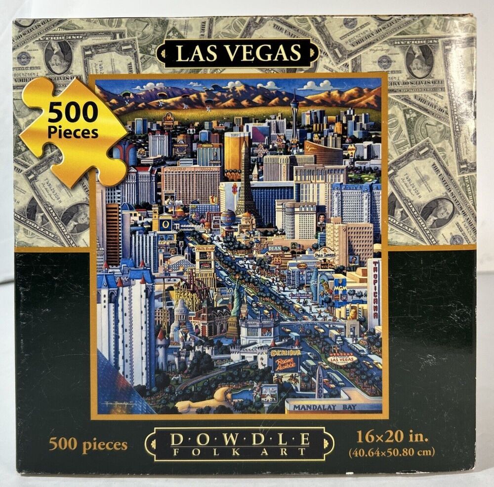 Dowdle Folk Art 500 Piece Jigsaw Puzzle - LAS VEGAS -